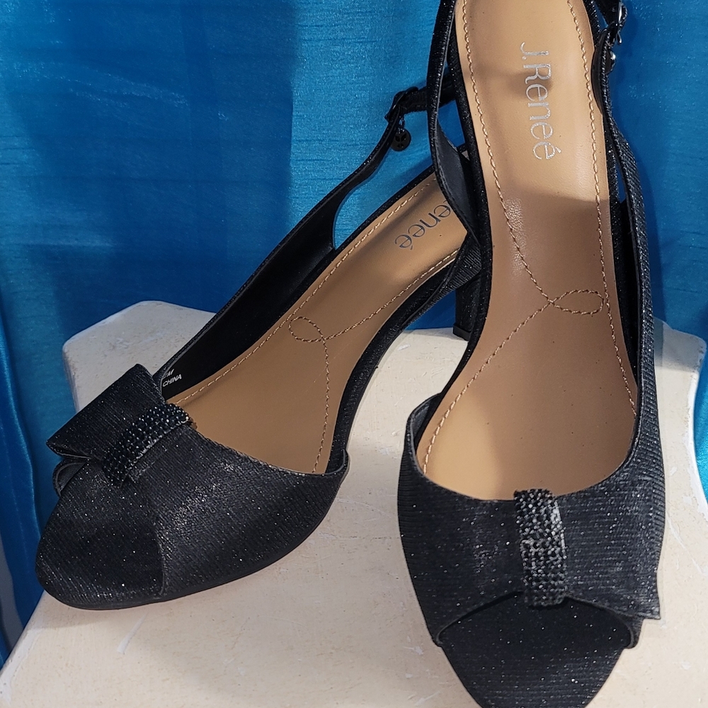 J. Renee Sz 12 Black Slingback
